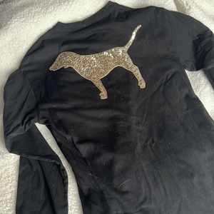 PINK Long Sleeve Sparkle Tee